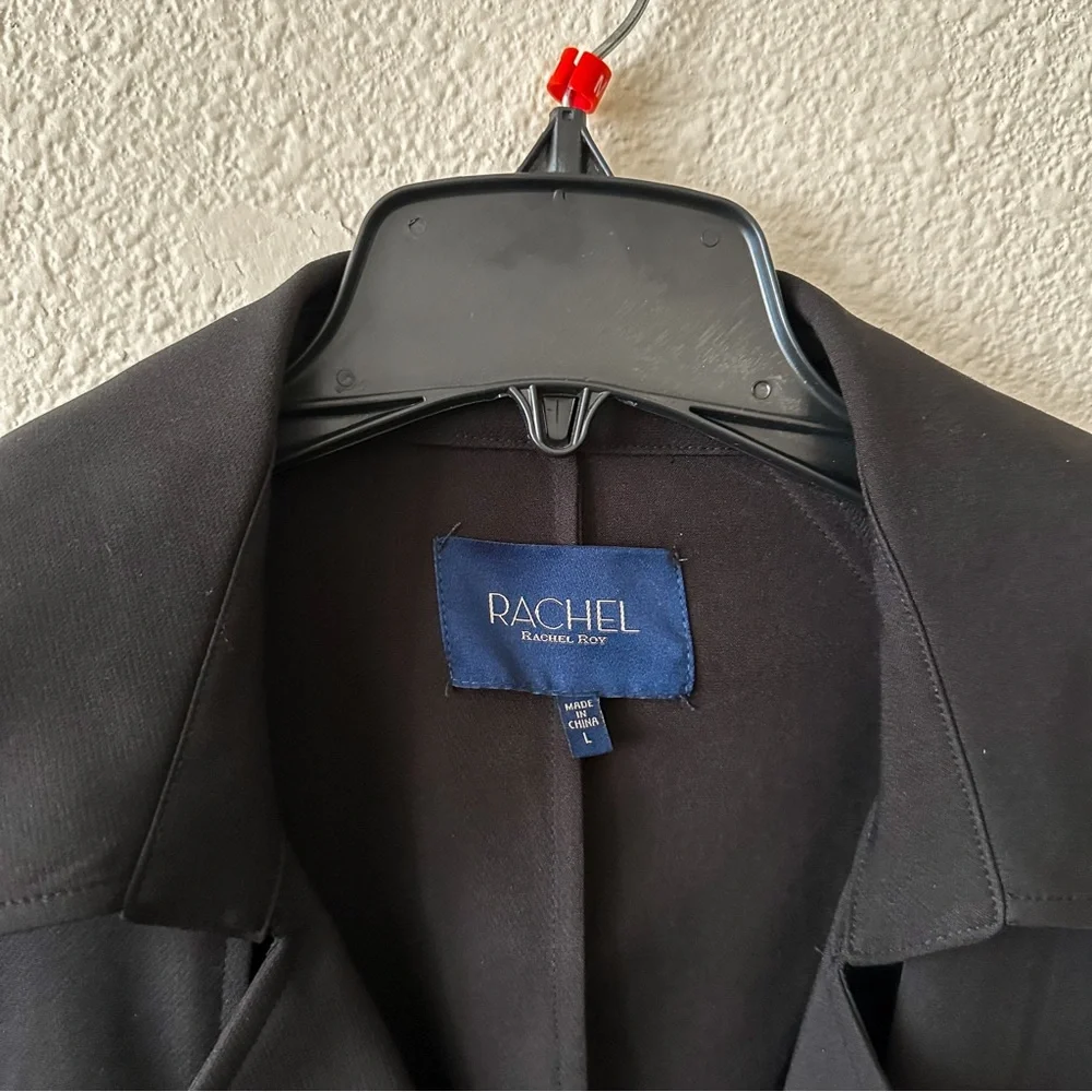 Like new! RACHEL Rachel Roy Cropped Black Trench Jacket - Picture 3 of 5